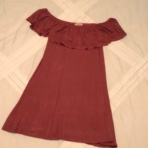 5 for $20 ✨ WORN ONCE Mauve Ruffle Off Shoulder Dress